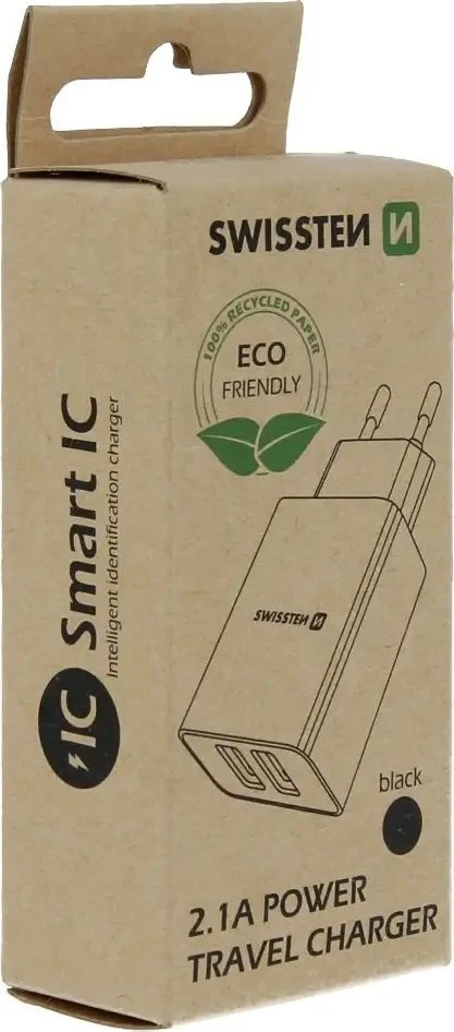 Įkroviklis Swissten smart IC Podróżna 2 2,1 A Baltas (22034000ECO)