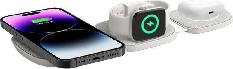 Belaidis magnetinis įkroviklis MagSafe 15W 3in1 iPhone + Apple Watch + AirPods Tech-Protect QI15W-A32 pilkos spalvos