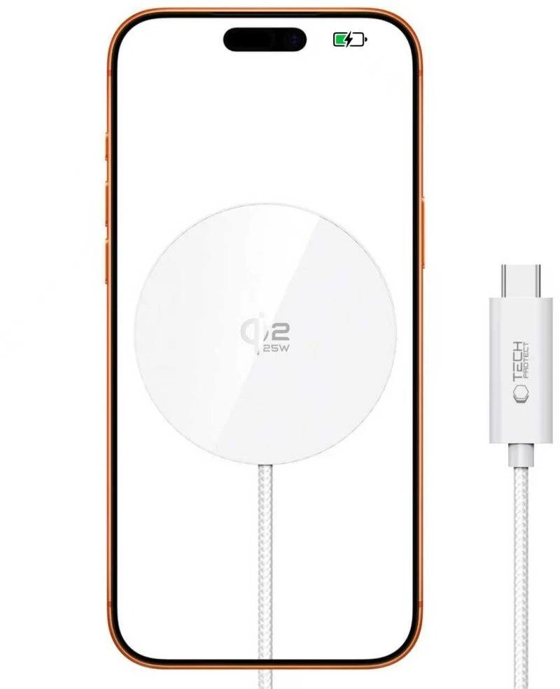 Tech-Protect A50 MAGNETINIS MagSafe BELAIDIS ĮKROVIKLIS 25W QI2.2 Baltas