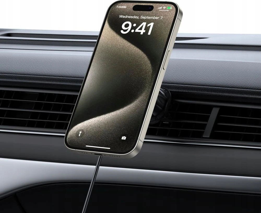 Automobilinis telefono laikiklis Tech-Protect MM15W MagSafe su belaidžiou įkrovimu 15W juodos spalvos