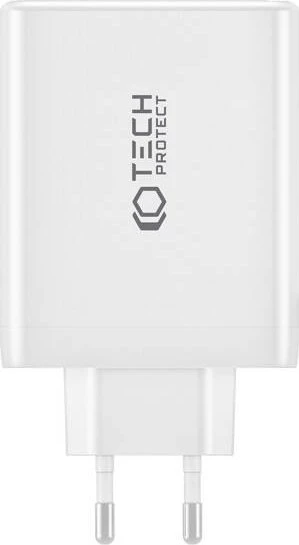 Laidinis įkroviklis 100W 3x USB-C PD + QC3.0 USB Tech-Protect NC100W-GAN baltos spalvos