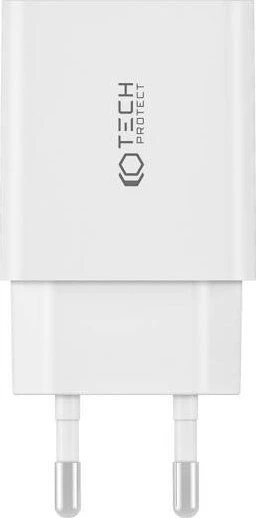 Laidinis įkroviklis 30W PD USB-C + QC3.0 USB Tech-Protect NC30W baltos spalvos