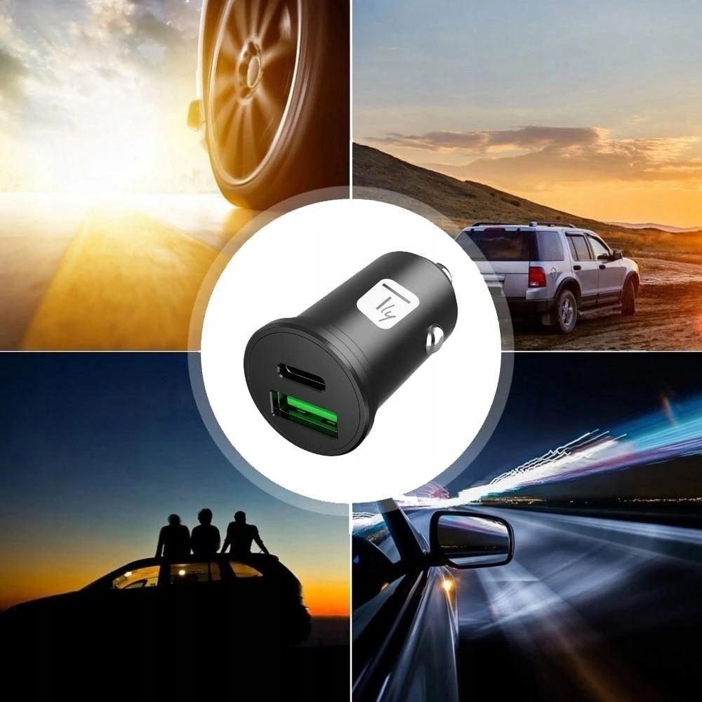 Techly Įkroviklis Automobilinis įkroviklis USB-A QC + USB-C PD 45W