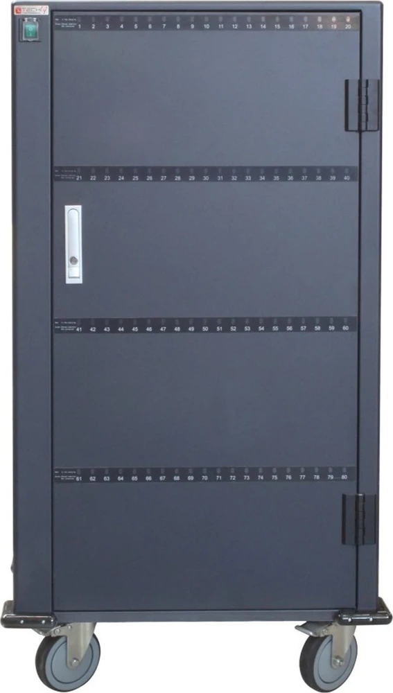 Techly 108712 Įkrovimo stotelė, 80 lizdų, USB-A 5V 2.1A, 4 lentynos