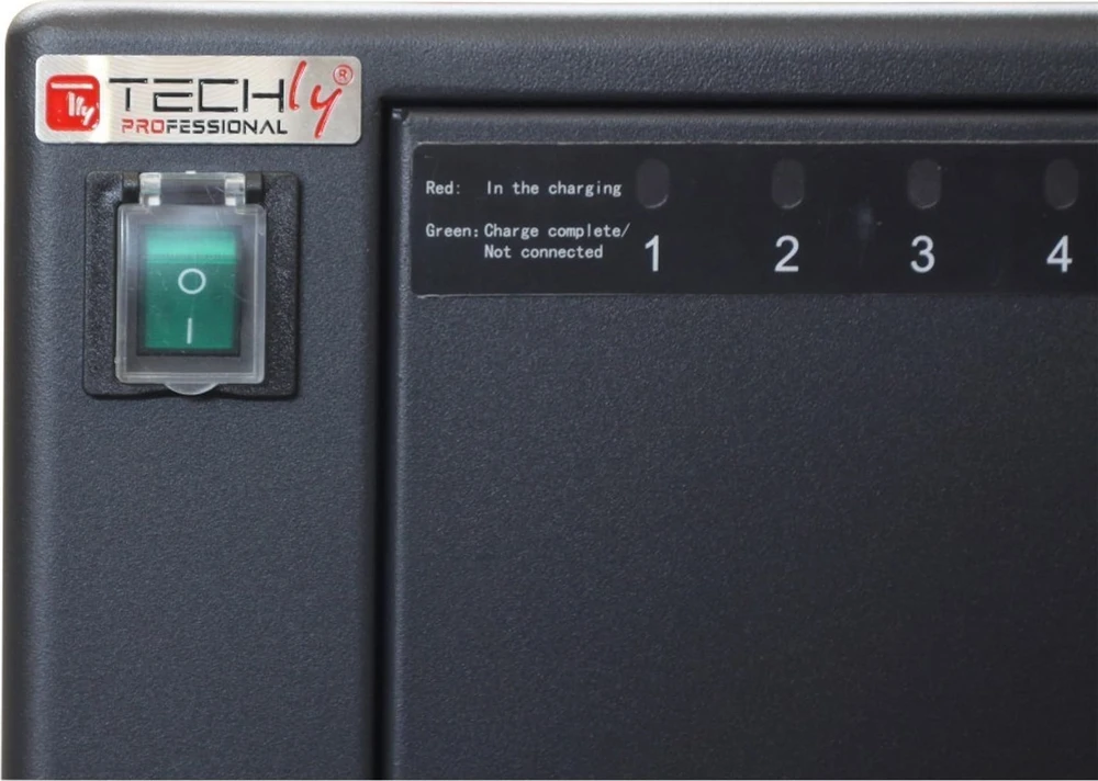 Techly 108712 Įkrovimo stotelė, 80 lizdų, USB-A 5V 2.1A, 4 lentynos