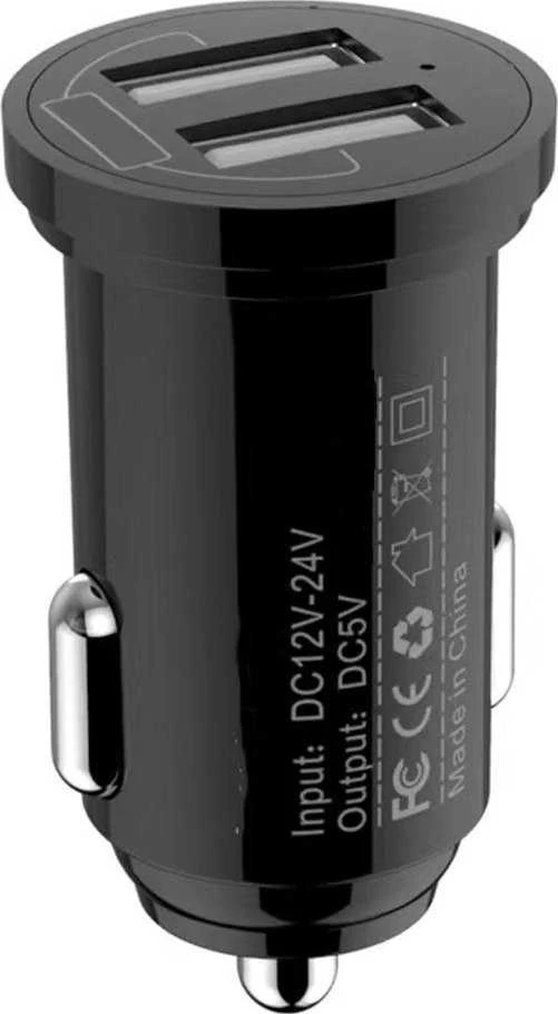 TECHLY Mini Car Charger 2 USB-A Prievadai 12W / 2.4A Juodas
