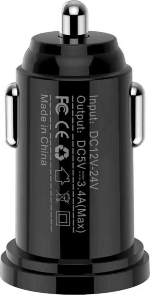 TECHLY Mini Car Charger 2 USB-A Prievadai 17W/3.4A Juodas