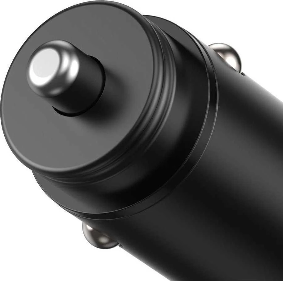 TECHLY mini automobilinis įkroviklis USB-A ir USB-C greitas įkrovimas 3.0 38W Juodas metalas