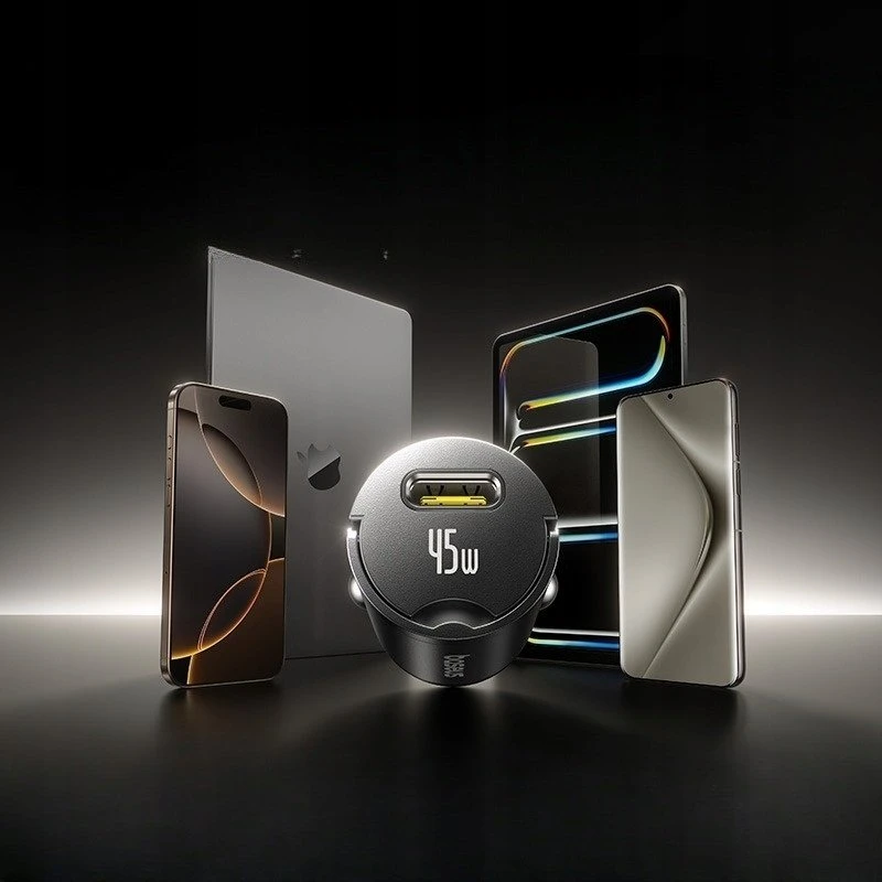 Įkroviklis automobilinis pakrovėjas Baseus PrimeTrip VP2 45W USB-C su kabeliu 60W USB-C į USB-C 1m - juoda