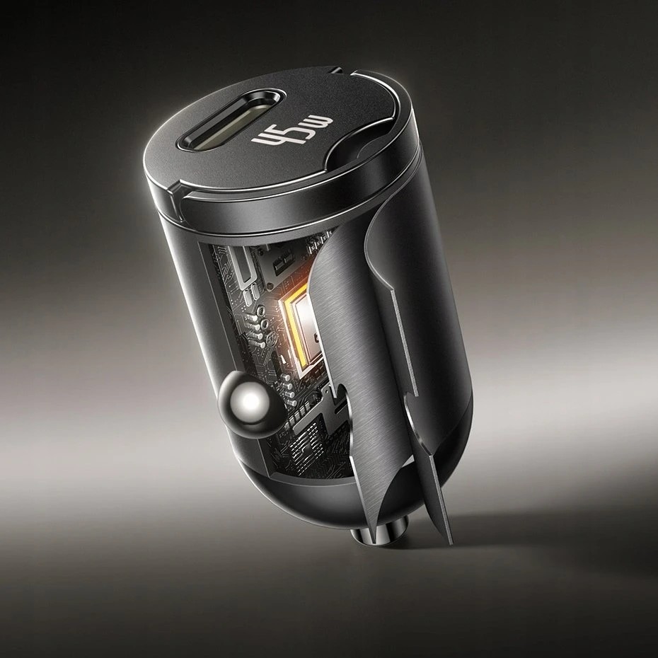 Įkroviklis automobilinis pakrovėjas Baseus PrimeTrip VP2 45W USB-C su kabeliu 60W USB-C į USB-C 1m - juoda