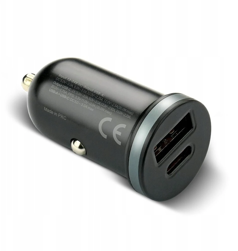 Automobilinis įkroviklis everActive CC-30Q USB + USB-C QC 3.0 PD 35W