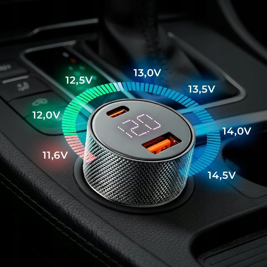 Automobilinis įkroviklis everActive CC-50Q USB QC3.0 + USB-C PD 75W