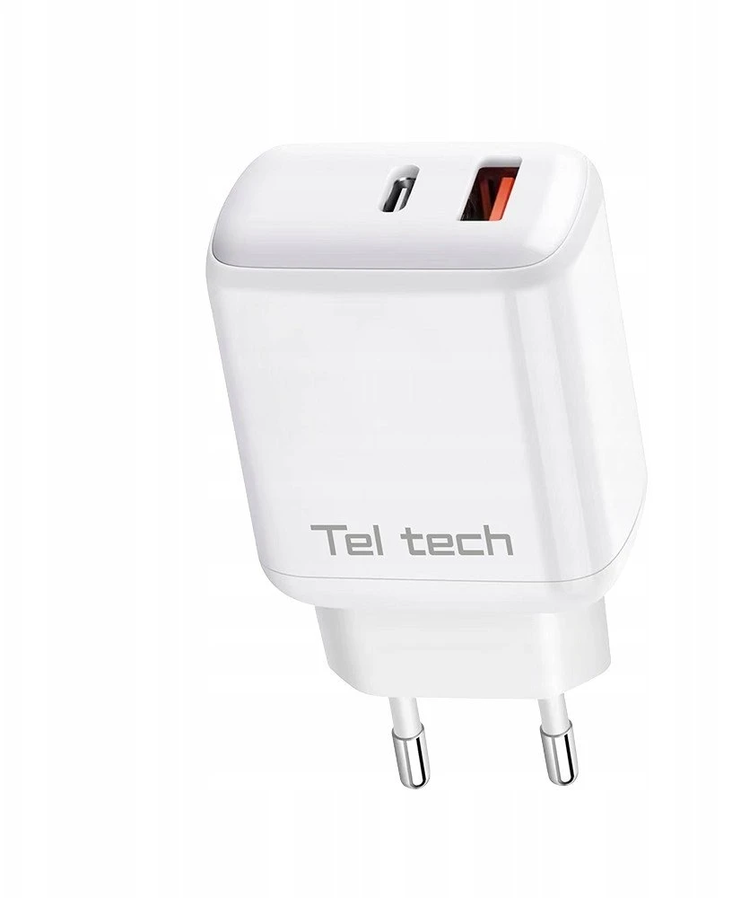 Teltech kroviklis jungiama į tinklą GaN USB+TYP-C 45W PD PPS balta TCH-03