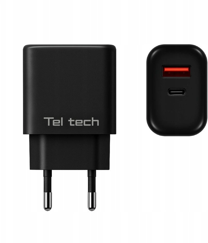 Teltech kroviklis jungiama į tinklą GaN USB / Typ-C 45W juoda TCH-03