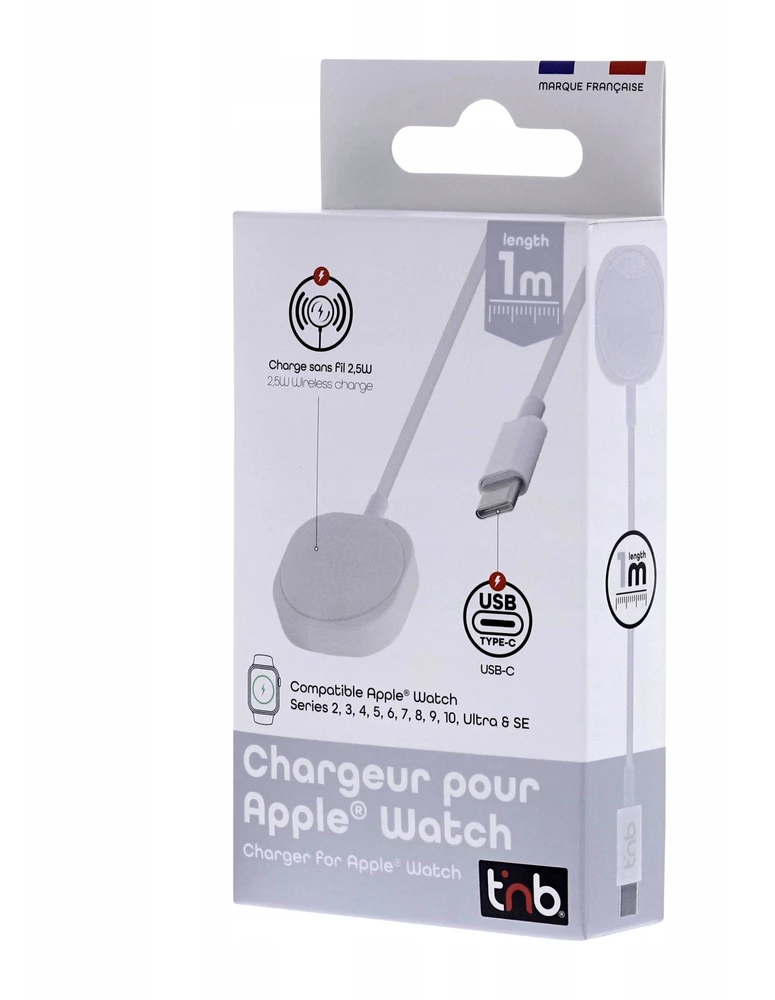 „TnB“ įkroviklis „Apple Watch“ Series 2 3 4 5 6 7 8 9 10 SE „Na USB-C“ 1 m 2,5 W T''nb / „Chwatch“