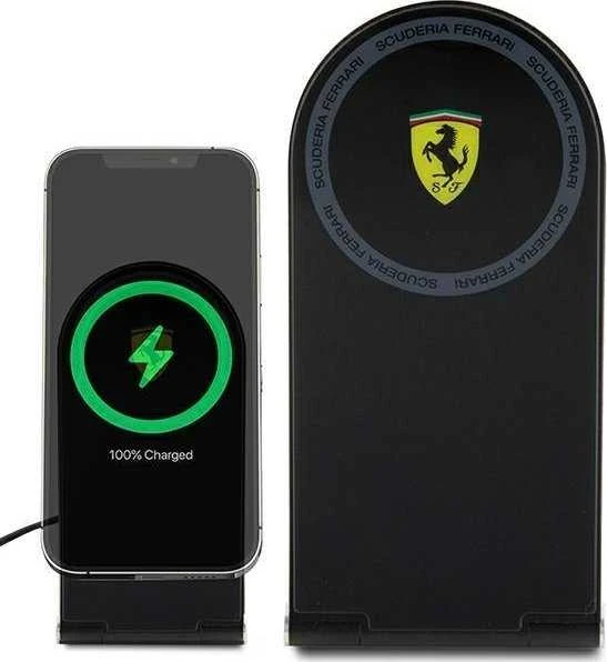 Ferrari foldable cargo. induction 2in1 FECBFMALK 15W juodos spalvos Printed Logo MagSafe