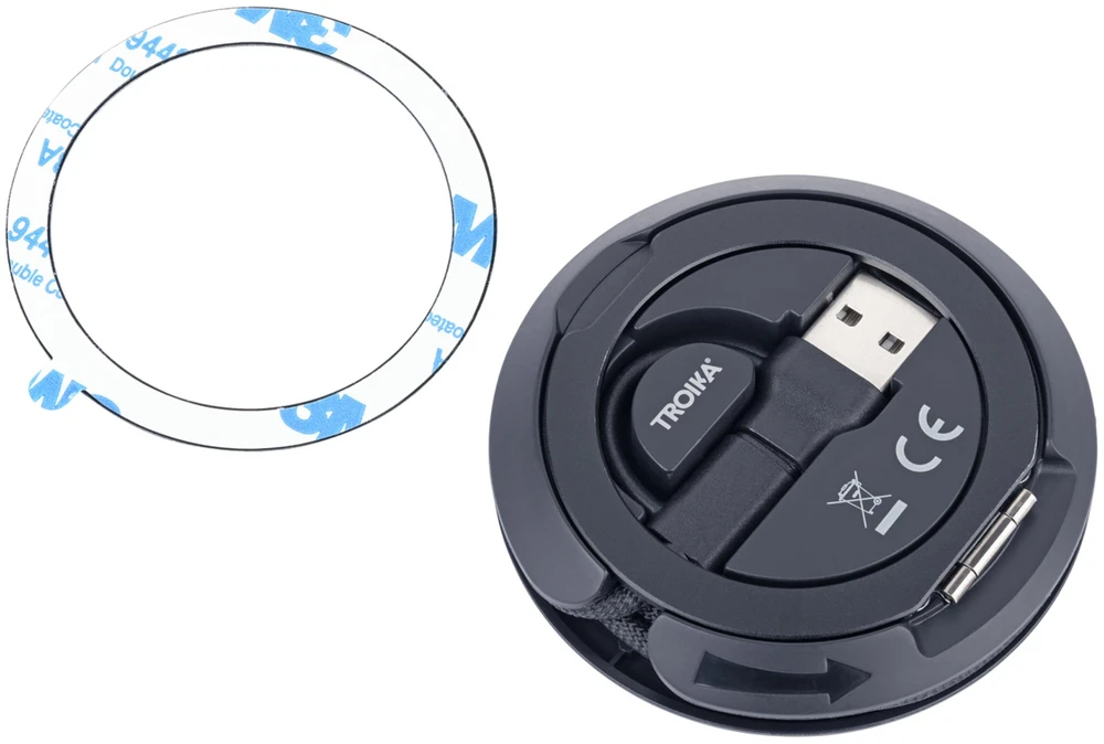 TROIKA CHW15 išmanusis telefonas, juodas, belaidis USB įkrovimas, greitas įkrovimas patalpose