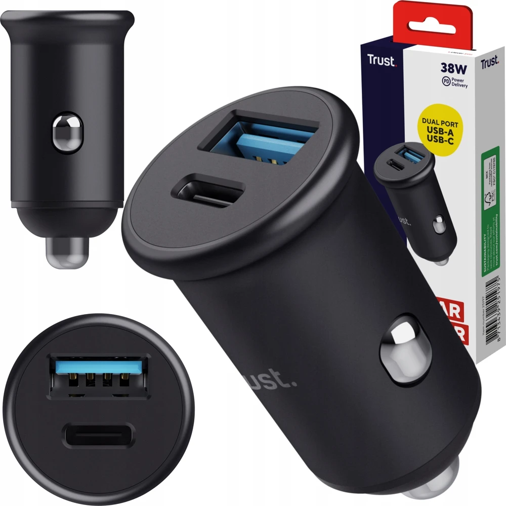 Trust Maxo - 38W PD Car Charger (juodas)