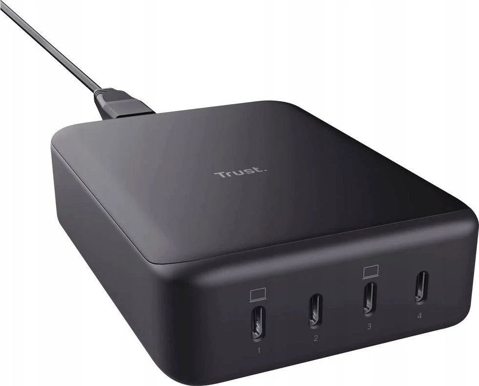 Trust Maxo - 240W GaN 4-port USB-C desk charger, juodas