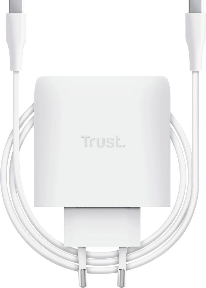 TRUST GaN įkroviklis MAXO 65W 2 prievadų, USB-C, baltas