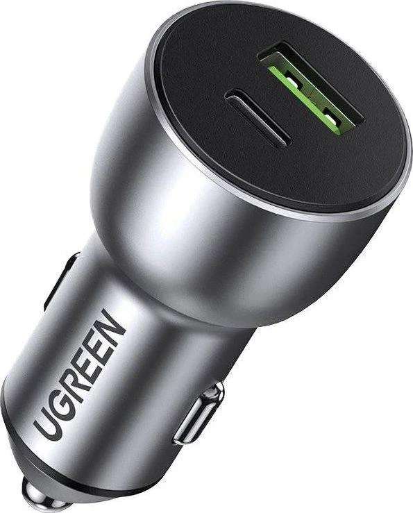 Automobilinis įkroviklis Ugreen CD213 USB-C/USB-A 36W pilkas