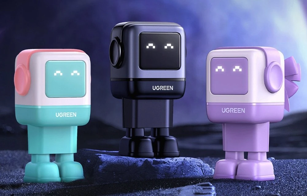 Įkroviklis Ugreen Nexode RG (Robot GaN), 65 W, Rožinės/mėlynos spalvos