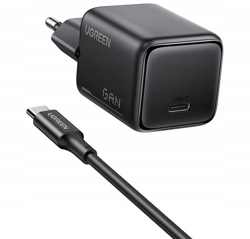 Įkroviklis jungiama į tinklą UGREEN X517, 25W, USB-C GaN + kabelis 1m