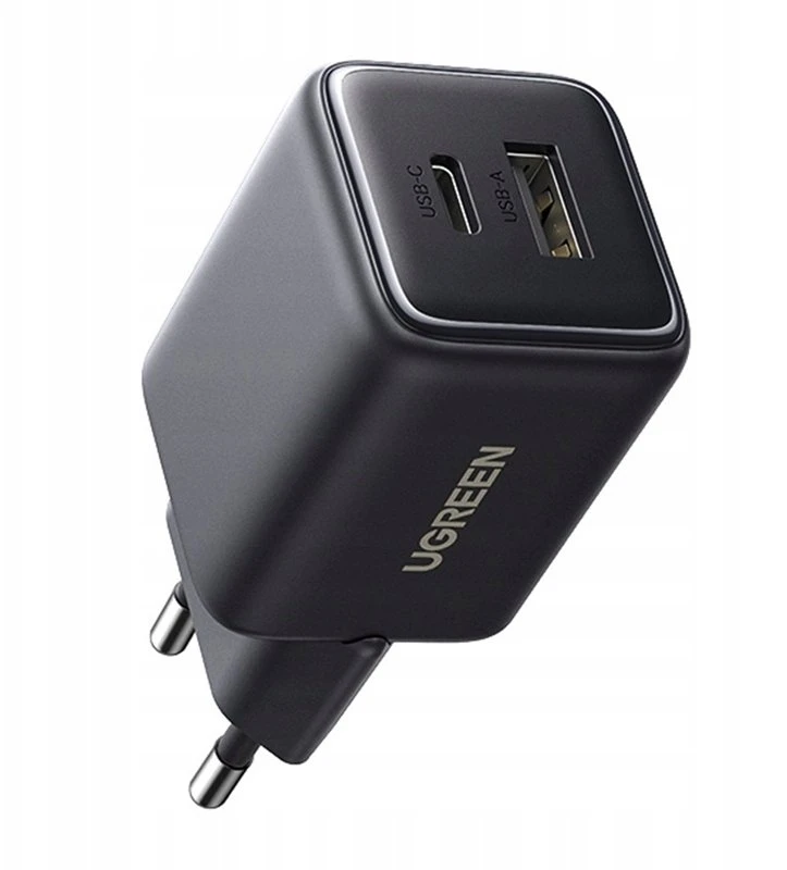 Įkroviklis jungiama į tinklą Ugreen X514 USB + USB-C, GaN, 20W (juoda)