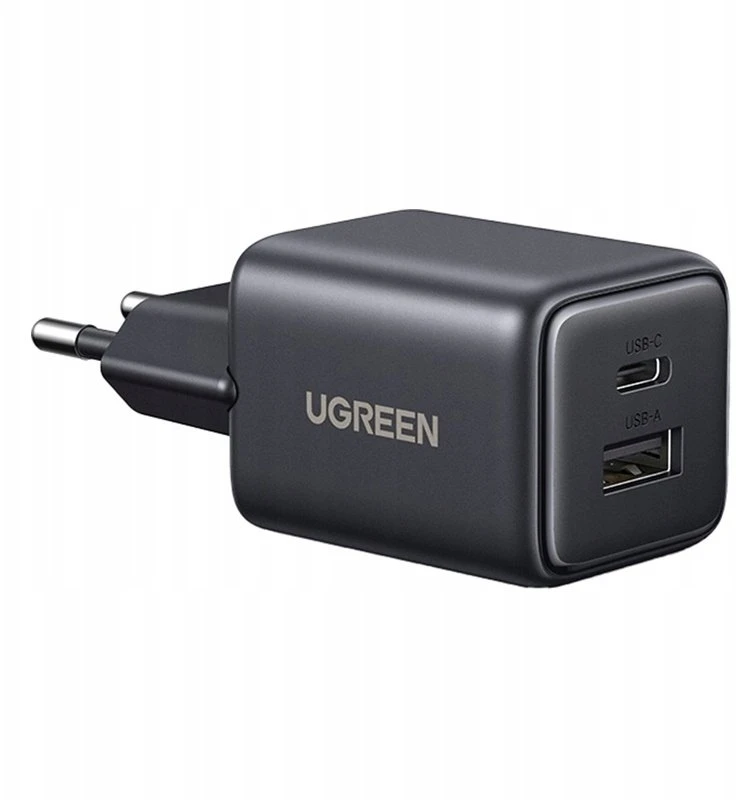 Įkroviklis jungiama į tinklą Ugreen X514 USB + USB-C, GaN, 20W (juoda)