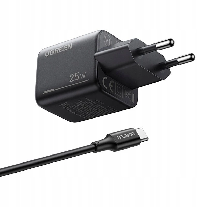 Įkroviklis jungiama į tinklą UGREEN X517, 25W, USB-C GaN + kabelis 1m