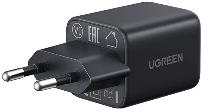 Įkroviklis jungiama į tinklą Ugreen X514 USB + USB-C, GaN, 20W (juoda)