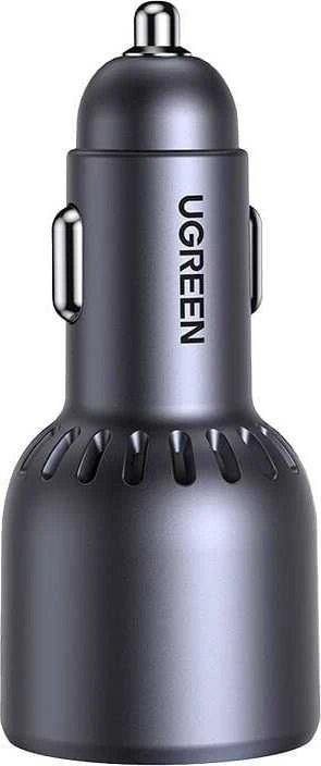 Ugreen Automobilinis įkroviklis 75W 12-24V USB-A + 2xUSB-C QC3.0 PD3.0, pilkas