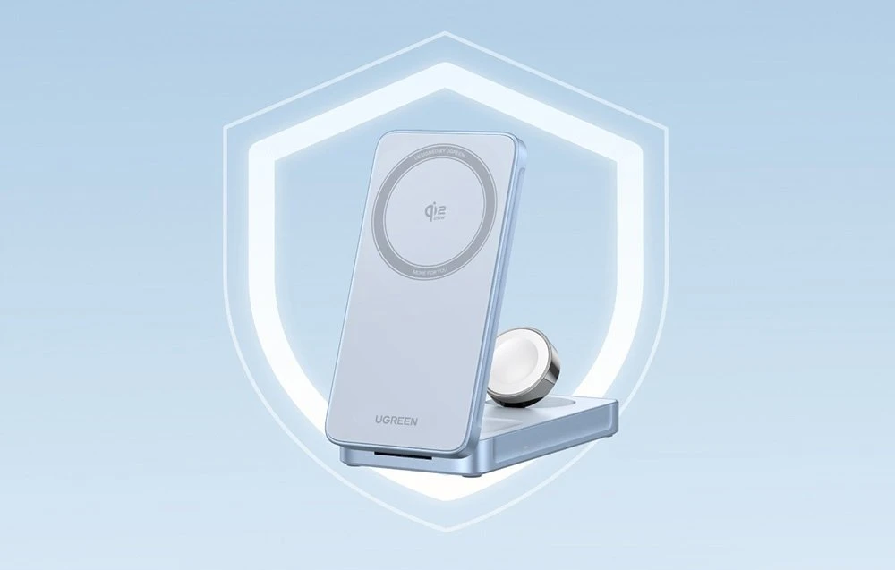 Įkroviklis indukcinė 3w1 Ugreen W757 MagFlow, Qi2 25W (pilka)