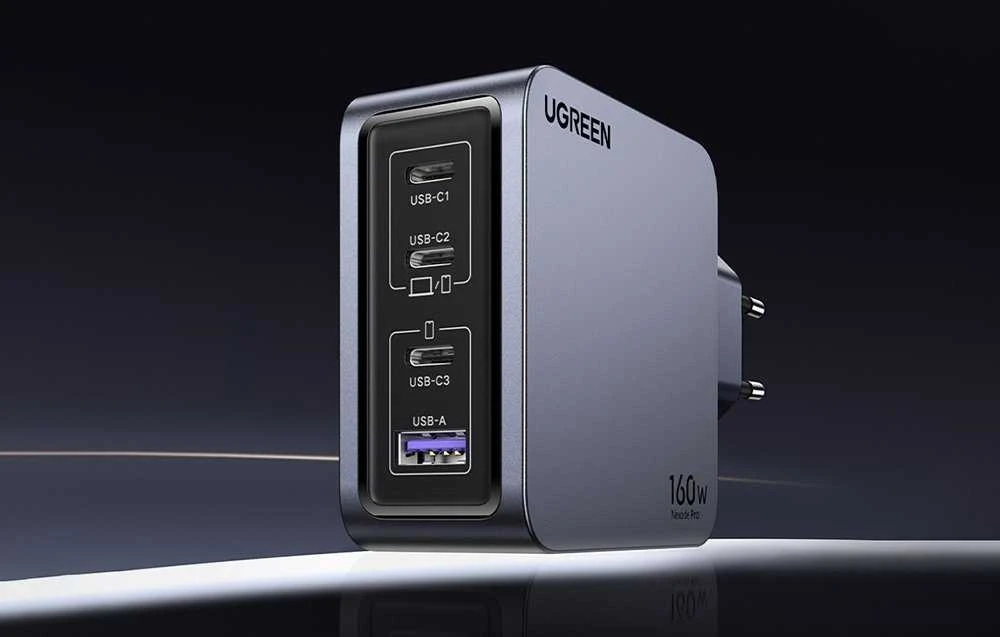Ugreen Nexode Pro 160W 4 prievadų GaN USB įkroviklis