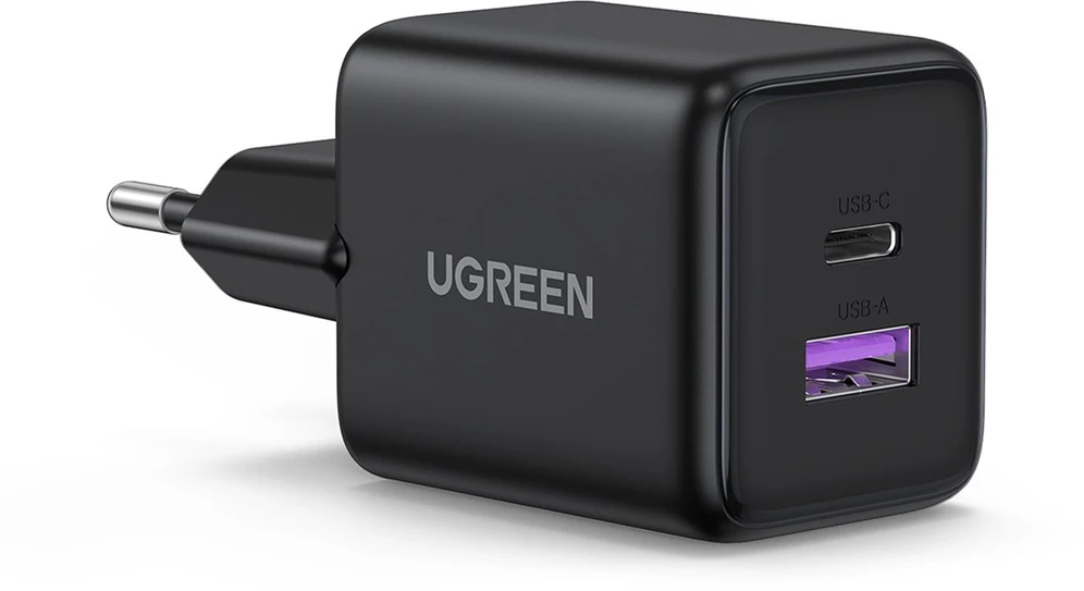 Įkroviklis jungiama į tinklą Ugreen X516 USB + USB-C, GaN, 30W (juoda)