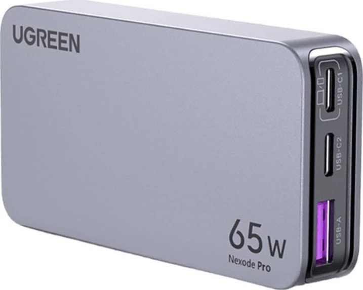 Mobiliųjų įrenginių ir nešiojamųjų kompiuterių sieninis įkroviklis UGREEN Pro 65W 3-Port GaN Ultra-Slim, su greituoju įkrovimu