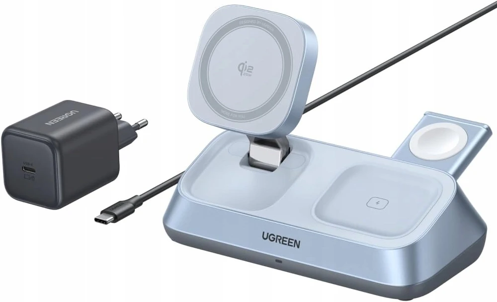 Įkroviklis Ugreen W711 MagFlow indukcinė 3w1 25W Szara (55677)
