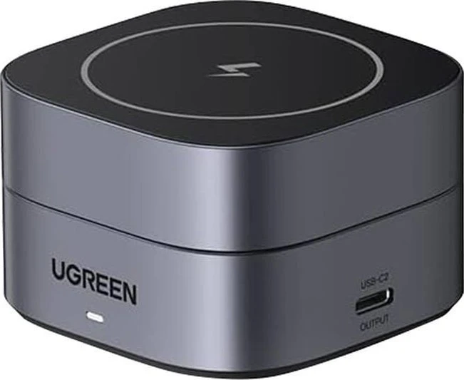 Ugreen W526 3in1 MagSafe / Qi indukcinis telefono / ausinių įkroviklis su USB-C prievadu - juodos spalvos