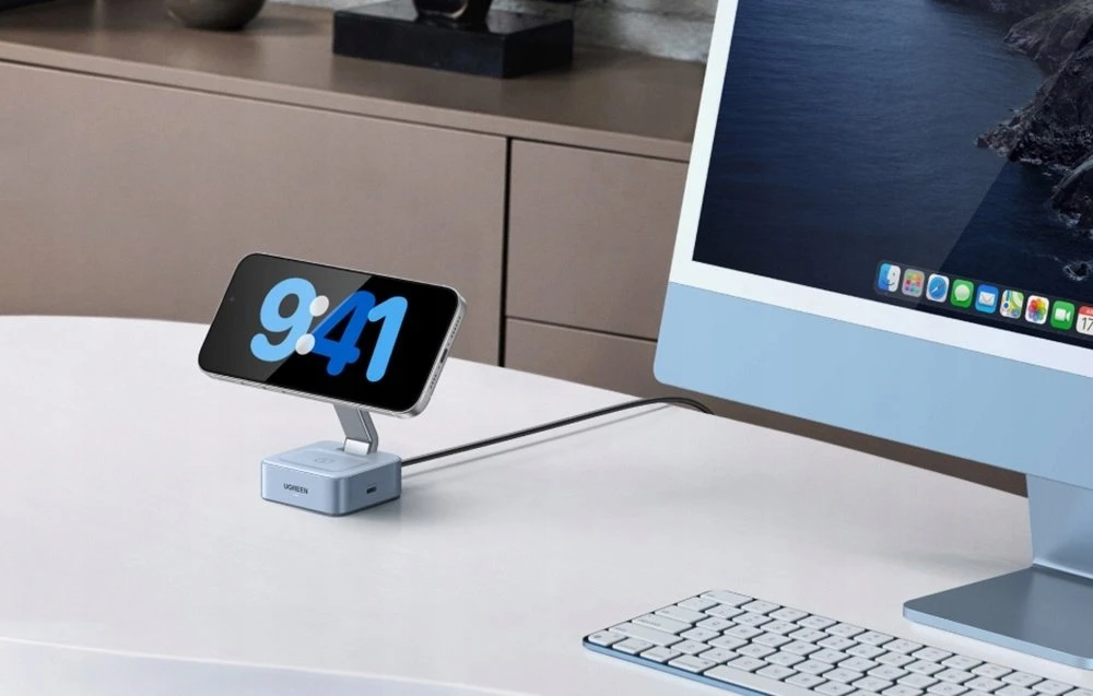 Ugreen Belaidis magnetinis įkroviklis MagFlow Qi2 Apple įrenginiams 25W