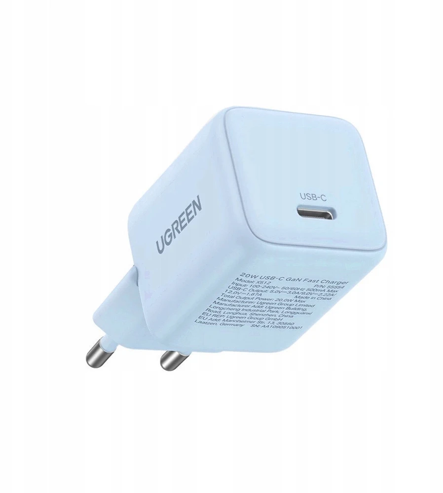 UGREEN X512 20 W GAN 1X USB-C MAITINIMO ADAPTERIS – mėlyna