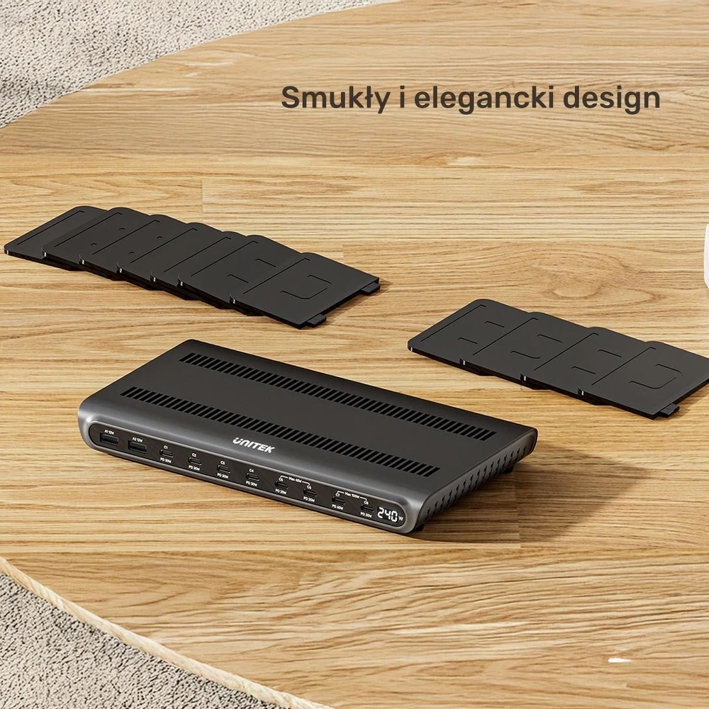 „Unitek“ 10 prievadų USB-C ir USB-A įkrovimo stotelė, 240 W