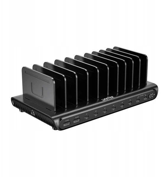 „Unitek“ išmanioji 10 prievadų USB-A/USB-C įkrovimo stotelė | 120 W | PD 3.0