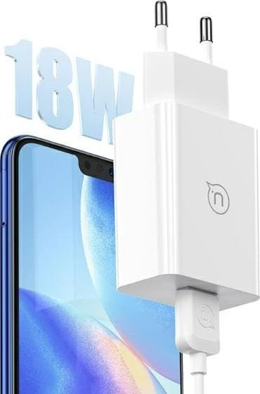 USAMS 18W Laidinis įkroviklis + USB-C/USB-A1m Fast Charging Cable baltos spalvos Series SC SCXLTZ02