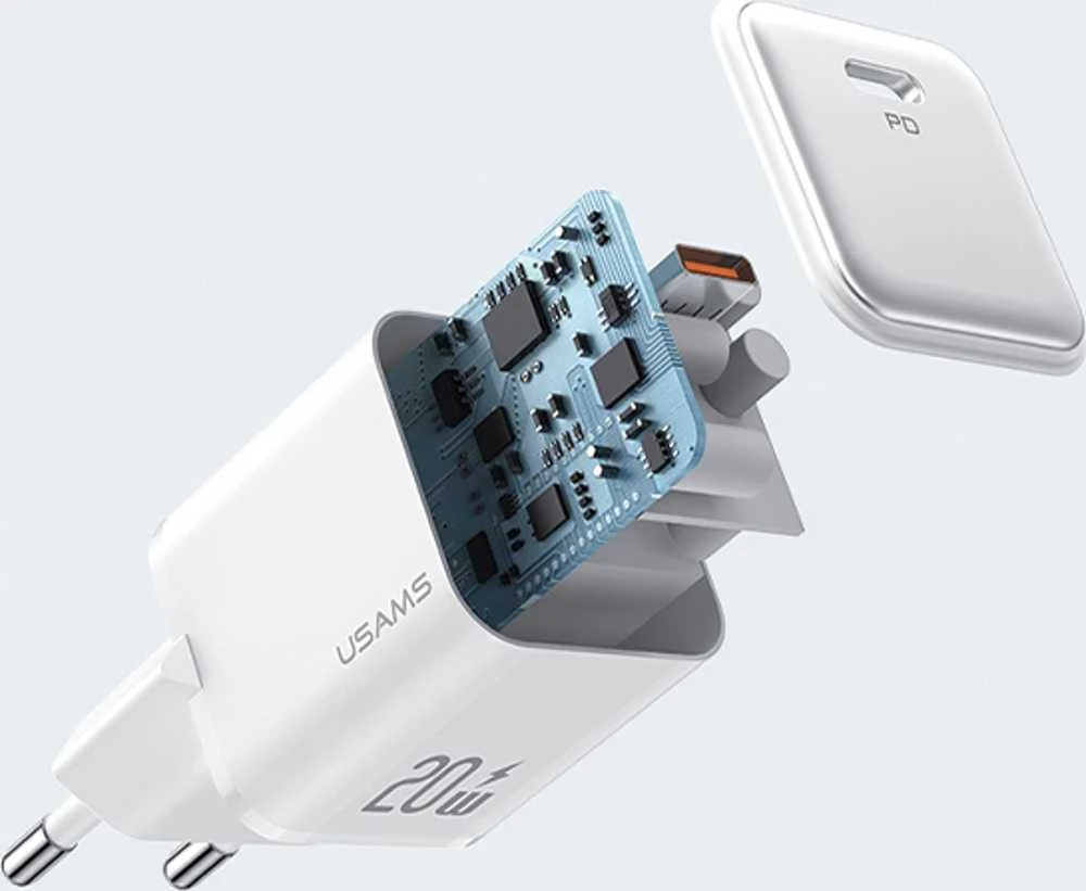 USAMS įkroviklis 1xUSB-C PD20W (tik antgalis) PD3.0 greito įkrovimo violetinė X-ron serijos CC183TC0