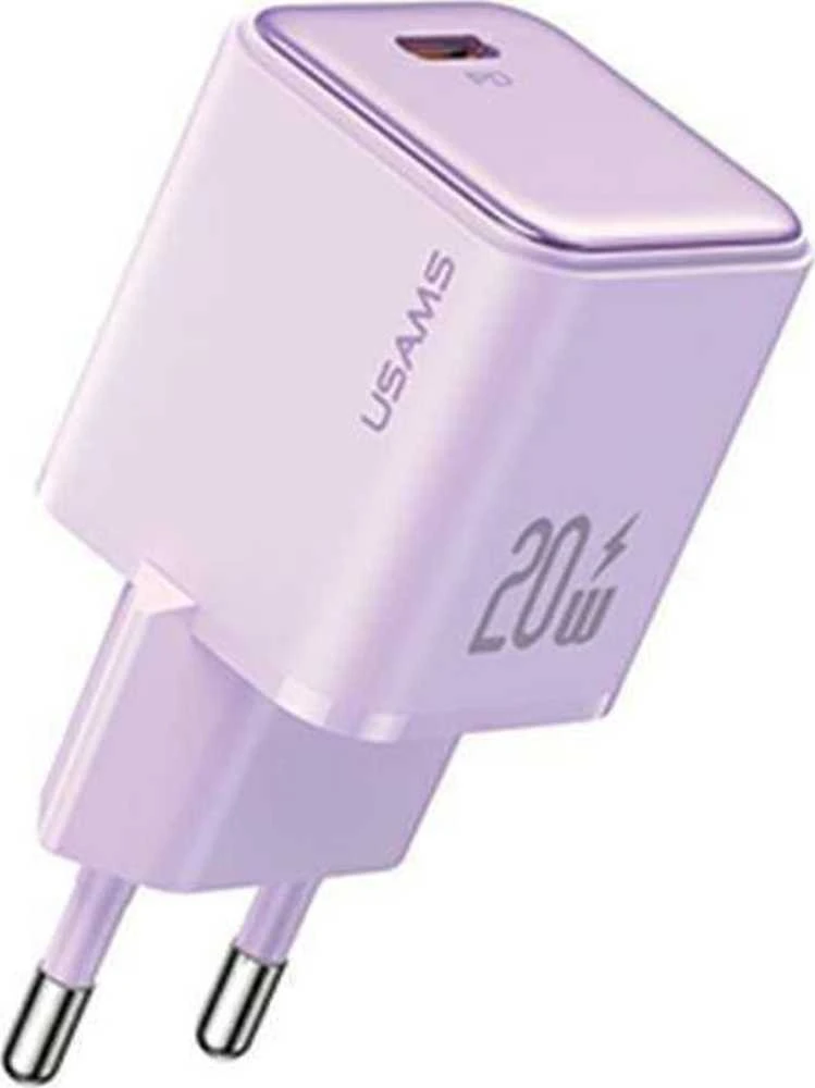 USAMS įkroviklis 1xUSB-C PD20W (tik antgalis) PD3.0 greito įkrovimo violetinė X-ron serijos CC183TC0