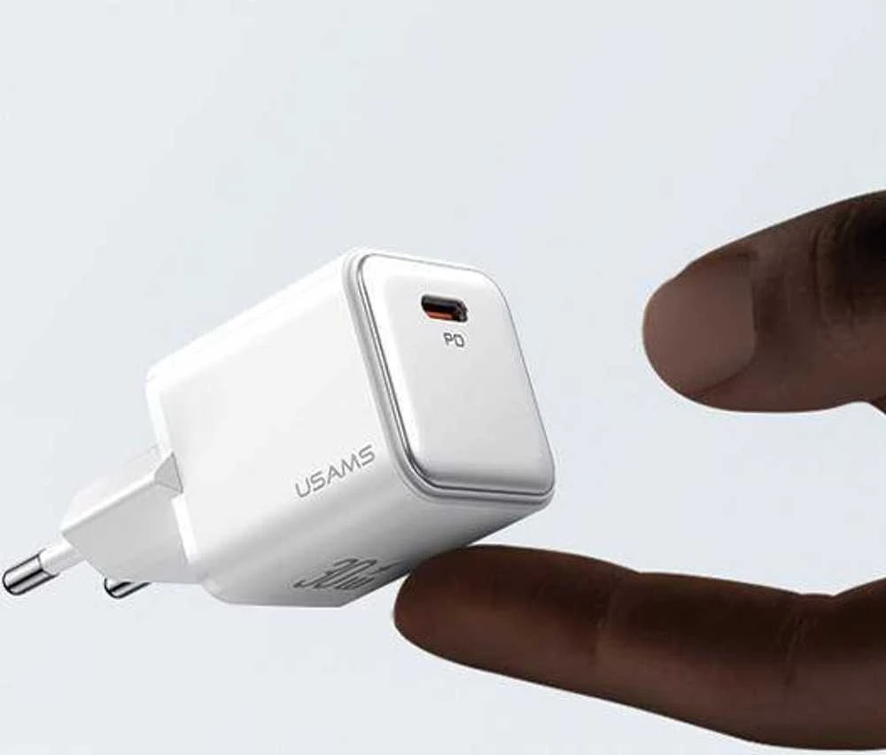 USAMS įkroviklis 1xUSB-C PD30W 3A (tik antgalis) PD3.0 greito įkrovimo violetinė X-ron serijos CC186