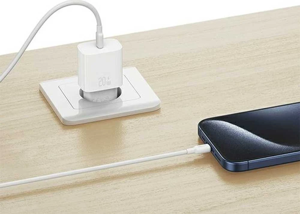 USAMS Laidinis įkroviklis 1xUSB-C T65 PD20W (only head) PD Fast Charging baltos spalvos CC226TC01 (US-CC226)