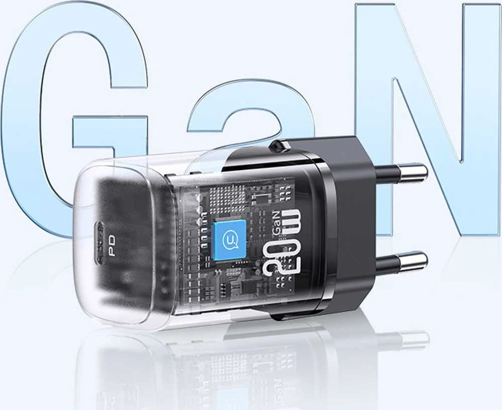 USAMS CC248 20W GaN USB-CFast įkrovimas HC serijos baltos spalvos CC248TC02