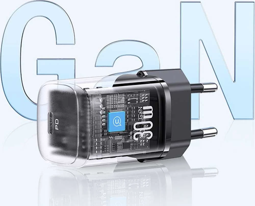 USAMS CC251 30W GaN USB-CFast Charging HC Series violetinės spalvos CC251TC03