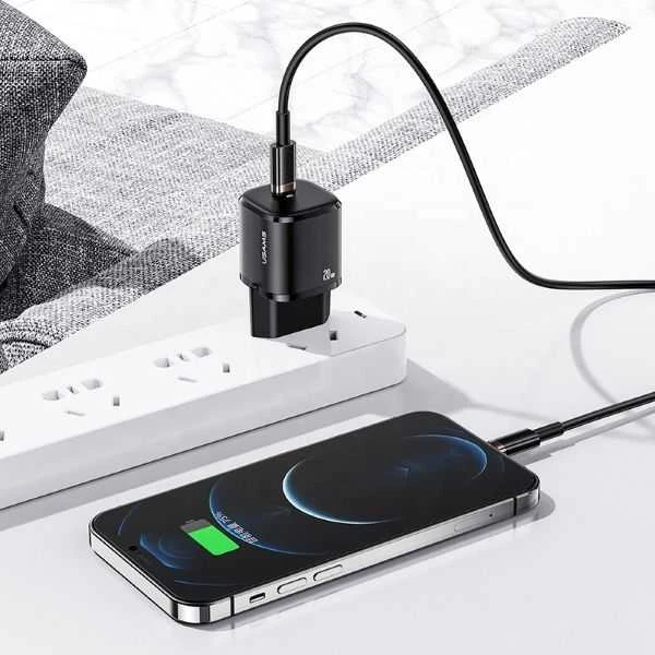 USAMS Laidinis įkroviklis 1xUSB-C T36 mini 20W (only head) PD3.0 Fast Charging baltos spalvos CC124TC02 (US-CC124)